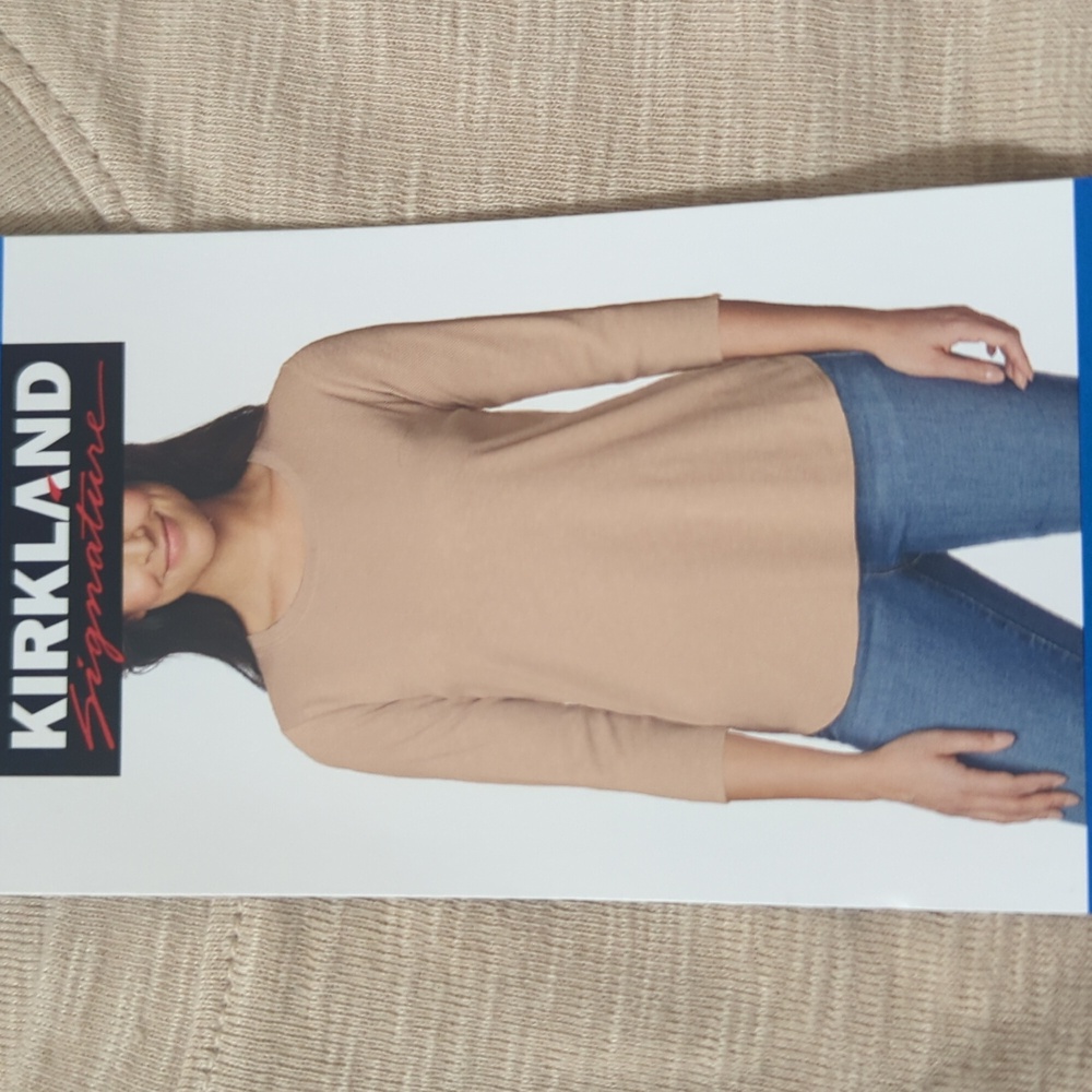 L: Kirkland Signature 3/4 cotton slub t-shirt